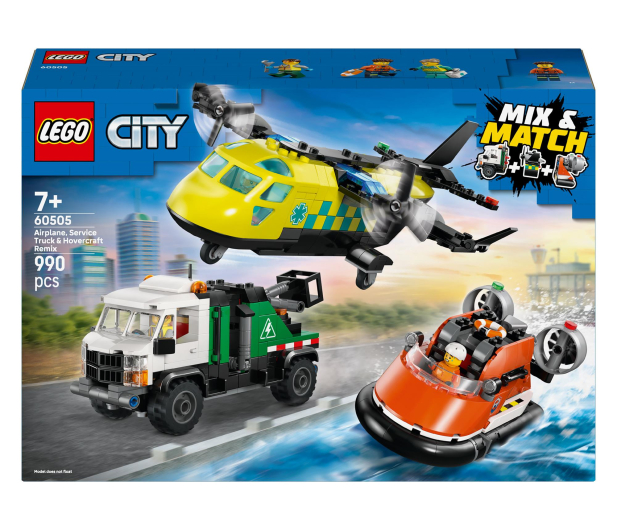 LEGO CITY 60505 Zestaw z samolotem, ciężarówką i poduszkowcem - 1473522 - zdjęcie